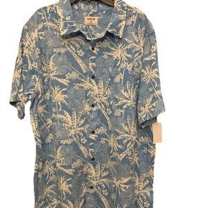 Hurley Mens Short Sleeve button up shirt Sz XL Palm Tree Design